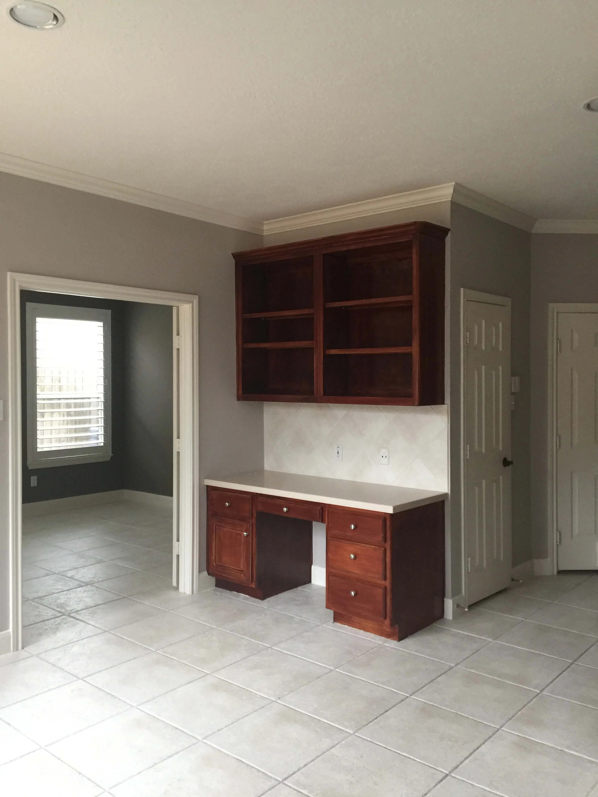 Converting kitchen desk to outlet coffee bar